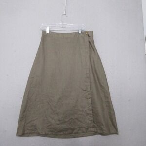 Reistor Skirt Green Hemp Overlap Midi Sustainable Organic Pockets Minimalist